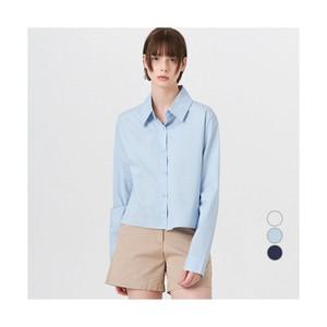 ELLE PARIS 여성용 세미크롭 릴렉스핏 데일리 셔츠