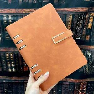 [셀러에이드]데일리 6공다이어리 만년 노트 6공 브라운 A5 다이어