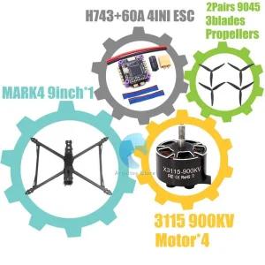 DJI MARK4 V2 8인치 9인치 10인치 H743 비행 60A 4INI ESC 랙 드론 FPV 카본 파이버 PV 레이싱 쿼드콥터 프