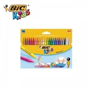 BIC 왁스 24색 크레용 어린이 크레파스 (WFK85O3)