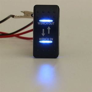 윈치 입력/출력 로커 스위치, 7 핀 블루 LED 토글 12V-24V ON OFF 모든 자동차, RV, SUV, ATV, UTV용 범용