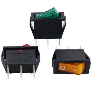 12개 KCD3 로커 스위치 3핀 2단 ON OFF 16A 250V 20A 보트형 전기 토글 (자동차용 LED 조명 포함)
