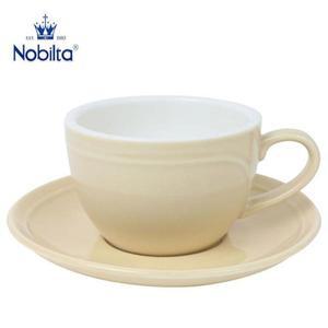 노빌타 라인 커피잔 240ml 베이지 카푸치노 라떼잔