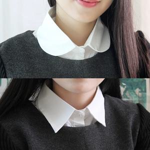 레이어드 넥카라 넥케이프 페이크카라 기본 면 남방 블라우스 I