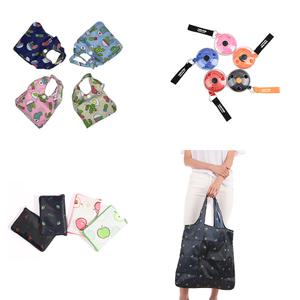 장바구니 폴딩백 포켓형 스트라이프 시장가방 에코백