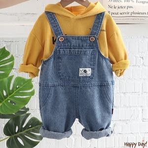 남아 아동 후드티 데님 멜빵 바지 세트 어린이집 상하복 실내복 유아 키즈 유치원 등원복