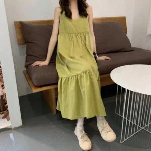 /옷자락 여자 봄 여름 블랙 올리브 캉캉 원피스