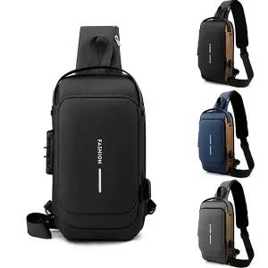 남여공용 슬링백 usb충전+잠금장치 가방 미니 크로스백 여행용 크로스백 작은 메신저백 어깨 가방