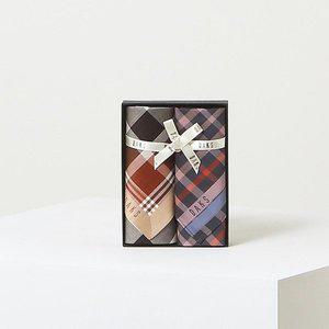 [닥스](강남점)DCHA4E020I2 [DAKS GIFT]베이지 체크 면 손수건2종세트