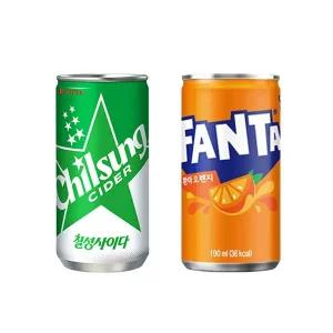 탄산캔음료 190ml 2종 칠성사이다 15+환타 15 총30캔