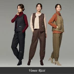 [바네사리찌] 퀼팅 자수 상하 세트 (베스트+팬츠)