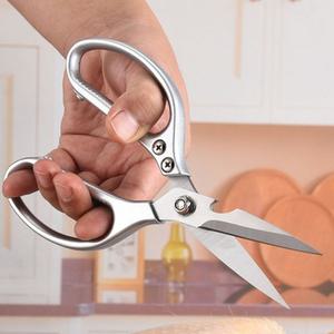 강력 컷팅 양손 주방가위 실버 오프너/캠핑/스텐/스뎅/음식점/갈비집/고깃