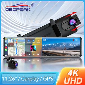 룸미러 블랙박스 K4 11 26 인치 Carplay 안드로이드 자동 4K 2160P Wifi 대시 백미러 자동차 DVR GPS 네비게이션 비디오 레코더 듀얼 렌즈