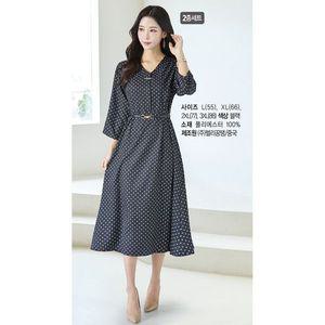 [NS홈쇼핑](삽)잔도트 브이넥 쉬폰 원피스+벨트[35098906]