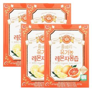 홀베리 유기농 레몬자몽즙 원액 스페인산 NFC 착즙액 20g x 14포 4박스