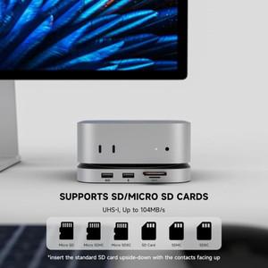 Minisopuru Mac M4 허브 도크(4TB M.2 NVMe SSD 인클로저 포함), Pro 스탠드 액세서리 USB 4K@60 HDMI