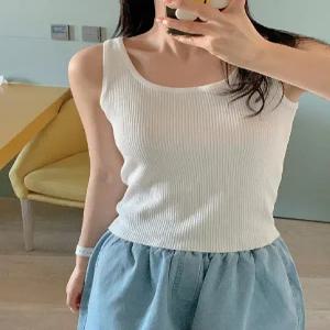 비스코스 텐셀 골지 니트 나시 (3color)