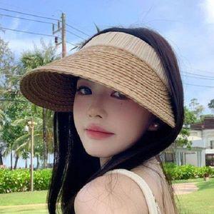 라피아햇 밀짚 모자 썬캡 리본 여성 빅사이즈 벙거지 휴양지