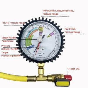 에어컨 냉매 자동차 HVAC 시스템용 질소 압력 게이지 테스터(R134a R22 R407C