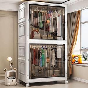 투명옷장 원룸 접이식옷장 키낮은 간이옷장 안방 가구