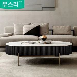 원형 대리석 서랍 블랙 사이드테이블 식탁 탁자