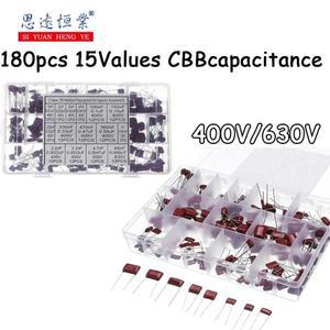호환 180PCS 15 적으로 되는 CBB 커패시터 팩 인라인 금속화 필름 무극성 400V630V