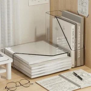 아크릴 스탠딩 책꽂이 투명 미니 파일함