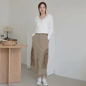 [르포엠]H라인 밴딩 카고 스커트