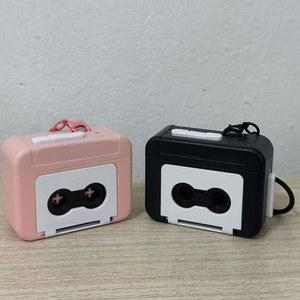 카세트 카팩 테이프 빈티지 녹음기 음악 체인 귀여운 미니 플레이어 기념 배낭 펜던트 커플 쥬얼리