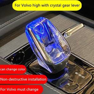 기어봉 교체 LED 크리스탈 시프트 노브 스틱 헤드 볼보 XC90 V60 XC60 S60 V90 S90 전자 핸들 업그레이드 액세서리 기어 로드