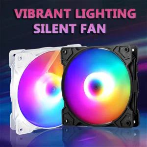 P1 RGB 냉각 팬 120mm PC 컴퓨터 케이스 팬 레인보우 방열판 4핀 CPU 쿨러 저소음