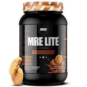 레드콘1 MRE 라이트 통식품 단백질 파우더, 땅콩버터 쿠키 - 동물성 블렌드로 저탄수화물 및 유청 무료 식사 대체 MCT 오일로 만든 소화하기 쉬운 보충제 (30인분)