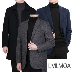 [리빌모아] 모음전 겨울 남성 정장자켓 골지 벨벳 정장코트 하프코트