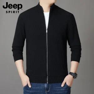JEEP SPIRIT 벨벳 두꺼운 카디건 루즈한 대형 사이즈 남성 캐주얼 스웨터