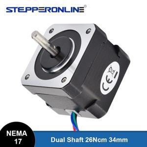 STEPPERONLINE 이중 샤프트 Nema17 스테퍼 모터 바이폴라 1.8deg 26Ncm 0.4A42x34mm DIY CNC 3D 프린터용 4