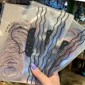 무지 머리끈 100P 대용량 고무줄 헤어끈 머리묶기