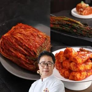 [단독구성] 정담식 임성근 김치 3종세트(포기6kg + 총각2kg + 갓2kg, 총 10kg)