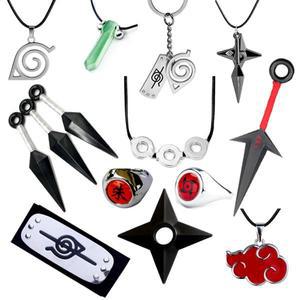 애니메이션 나루토 액션 피규어 목걸이 반지 코스프레 액세서리 Uzumaki Shuriken Kakashi 쥬얼리  장난감