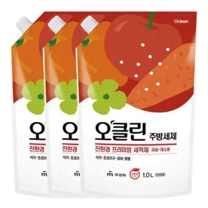 무궁화 오클린 친환경 프리미엄 주방세제 리필 1.0L X 3개