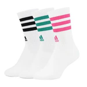 [아디다스] 삼선 3S 쿠션 3켤레 세트 중목 스포츠 헬스 러닝 양말 화이트 블랙 그린 핑크 JW2765