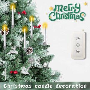 원격 눈송이 크리스탈 FLAMELESS 크리스마스 장식 트리 양초 장식과 촛불 LED 조명 6PCS