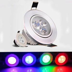 Led 다운 라이트 램프 9W RGB 컬러 스포트 AC 85-265V 3w Recessed 캐비닛 벽 스팟 천장 조명 거실 홈