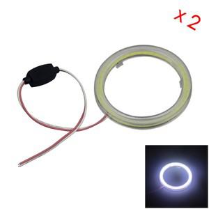 자동차 엔젤 아이 헤일로 링 라이트 운전 전구 2x 80mm 커버 1 COB LED Z5064