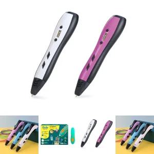 고급형 3D펜 온도 속도조절 프린터 Fi-9A 화이트 퍼플/프린팅펜/스케치/입체