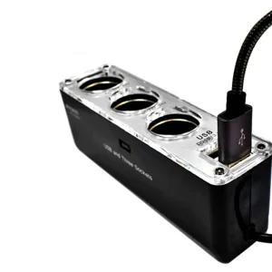 자동차 충전 멀티 소켓 3구 시가잭 USB 포트 12V 24V 카 액세서리 다기능충전기 자동차용품 차량용충전기 USB충전 시거잭충전기 차량멀티탭 3구소켓 24V충전