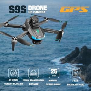 2024 S9S 드론 GPS 리턴 브러시리스 모터 4K HD 듀얼 카메라 360 ° 레이저 장애물 회피 주차 에이프런 RC