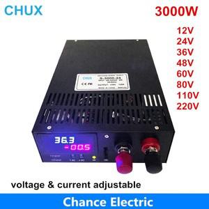 CHUX 3000W 스위칭 전원 공급 장치 0-12V 조정  출력 15V 24V 36V 100V AC to DC LED 디스플레이 SMPS