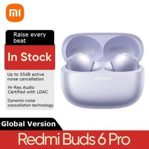 글로벌 버전 Xiaomi Redmi Buds 6 Pro 이어버드 55dB 능동형 소음 제거 480mAh 배터리 Bluetooth 5.3 TWS 이어폰 헤드셋
