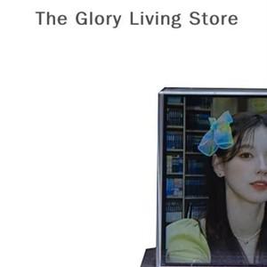 GeekMagic GIFTV 크리스탈 큐브 사진 디스플레이 홀로그램 데스크탑 스마트 날씨 스테이션 디지털 시계 애