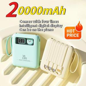 케이블이 포함된 20000mAh CCC 인증 모델 iPhone Xiaomi Samsung에 적합한 미니 만화 대용량 모바일 전원